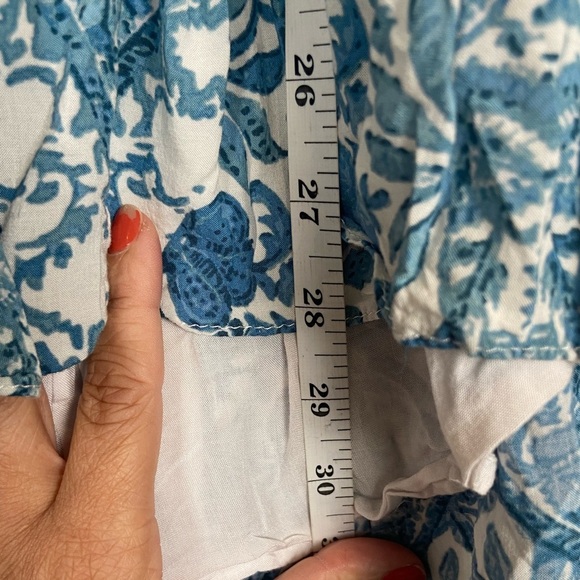 Olivaceous Women's Mini Dress Sundress Size Large Floral Blue Halter Neck Ruffle - Picture 10 of 12